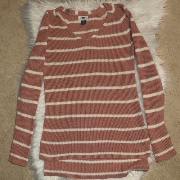 Old Navy Womens Small light pink/white V-neck sweater - Picture 2 of 6